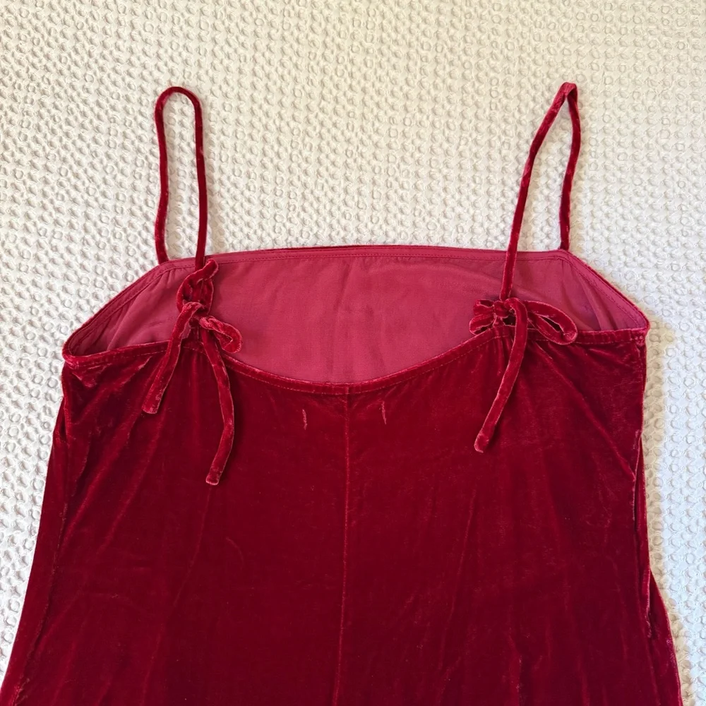 Reformation Crimini Velvet Midi Dress Red Slit Holiday Cocktail Dress S - Picture 7 of 11